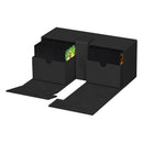 ultimate-guard-twin-flip-n-tray-266-xenoskin-monocolor-schwarz-deck-fach-offen-mit-inhalt-seitlich